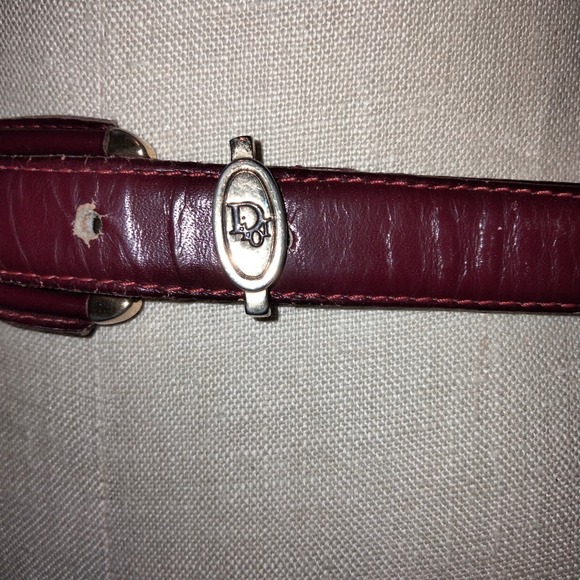 Christian Dior Vintage Oxblood Aniline Cowhide Leather Belt  Small - Picture 1 of 12